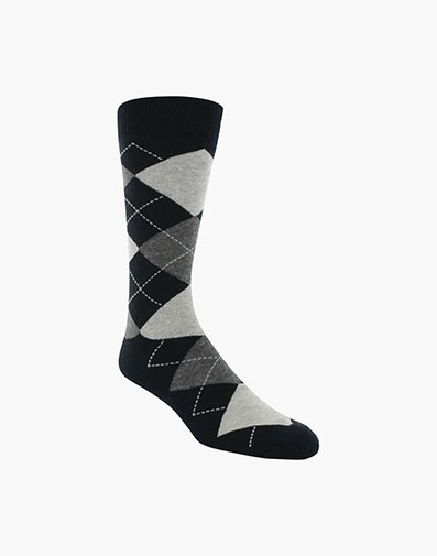 Classic Argyle Men's Crew Dress Socks in Black/Gray for $6.00 dollars.