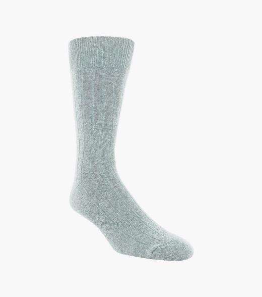 Men's Socks Light Gray Men's Crew Dress Socks Florsheim Wide Rib