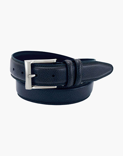 Martin Pebble Grain Leather Belt in Navy for $45.00 dollars.