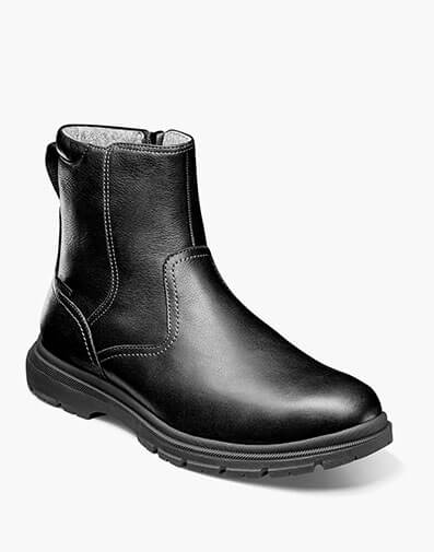 Lookout Waterproof Plain Toe Side Zip Boot in Black Tumbled for $160.00 dollars.