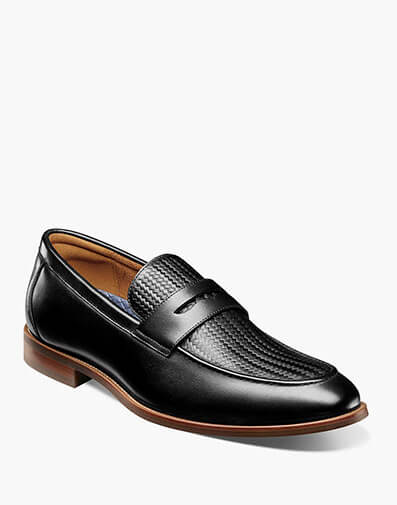 Rucci Weave Moc Toe Penny Loafer in Black for $130.00 dollars.