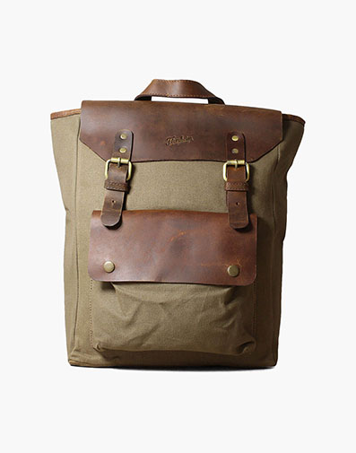Orazio Canvas/Leather Backpack in Green for $99.95 dollars.