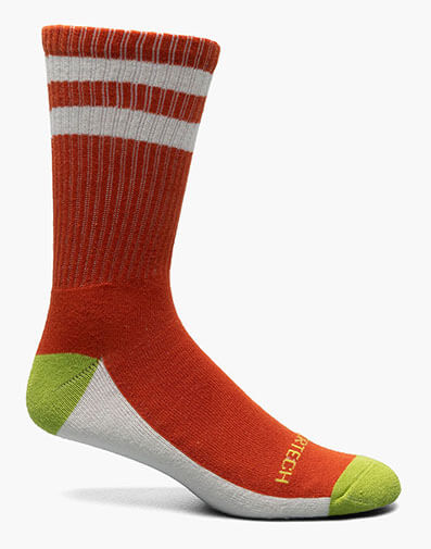 Sports Men's Crew Socks in Orange for $9.90 dollars.