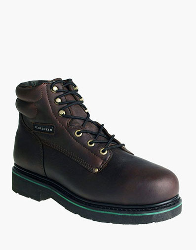 Utility Work Steel Toe Brown Plain Toe Lace Up Boot