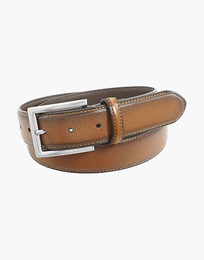 Sinclair Perf Leather Belt in Cognac for $34.90 dollars.