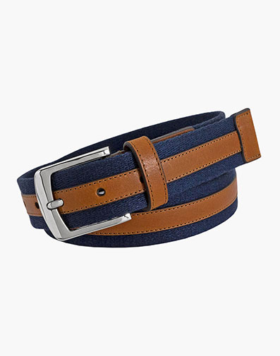 Austin Mixed Material Belt in Navy for $29.90 dollars.