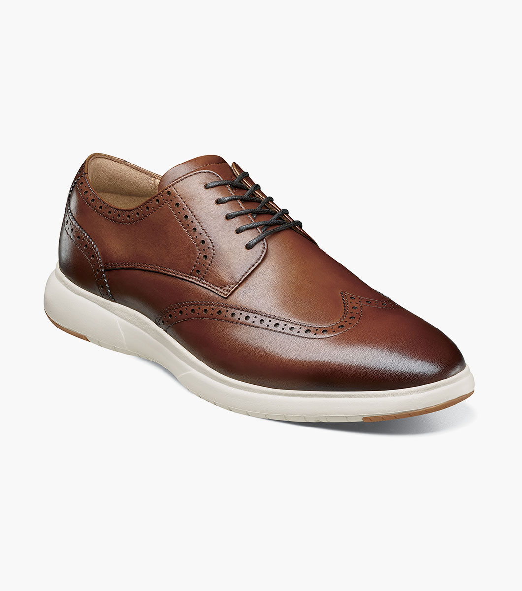 Sapato Social Florsheim Astor Wingtip - Couro, Palmilha Viscoelástica