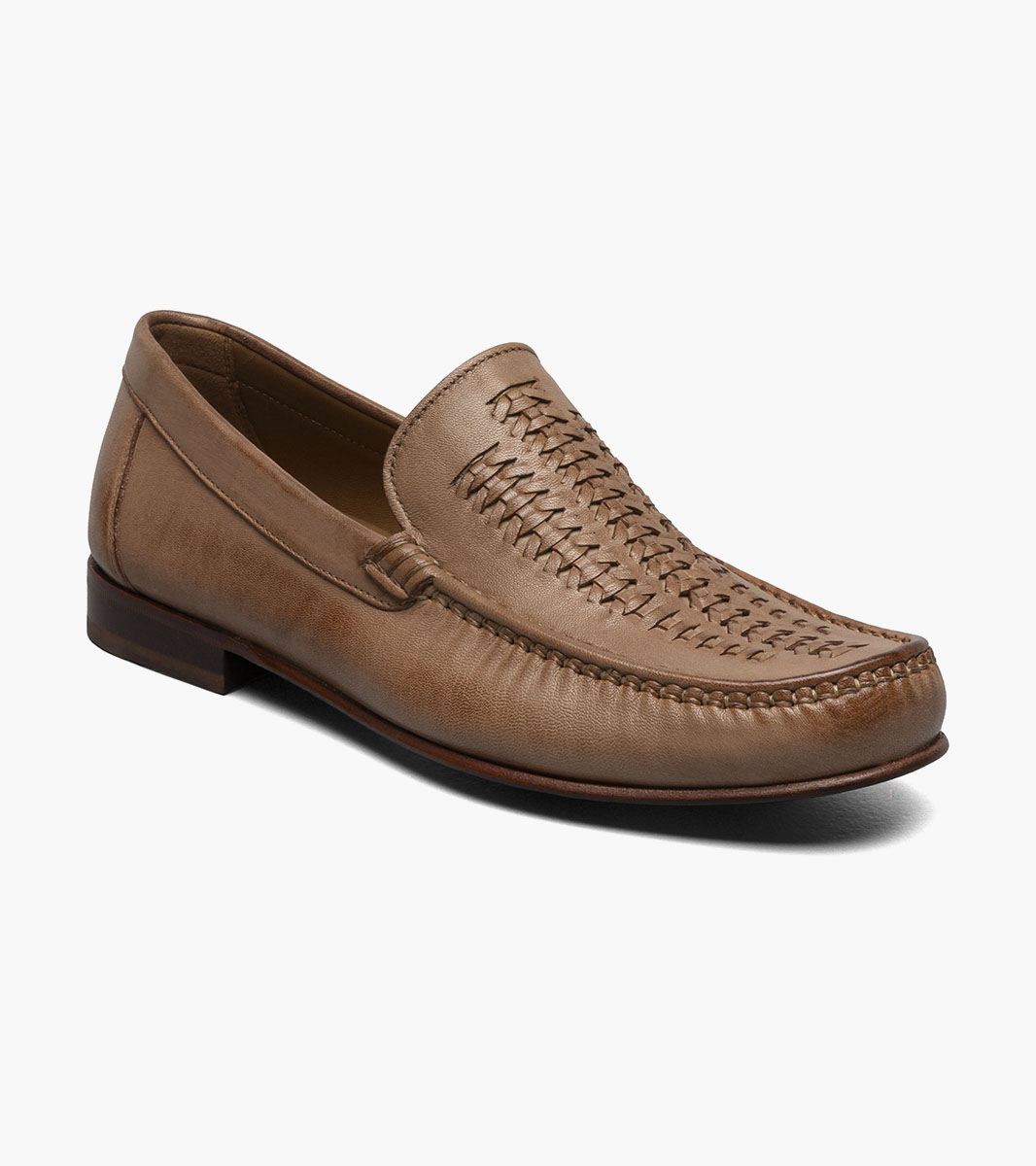 Florsheim Shoes Beaufort Moc Toe Weave Loafer Natural Size 7
