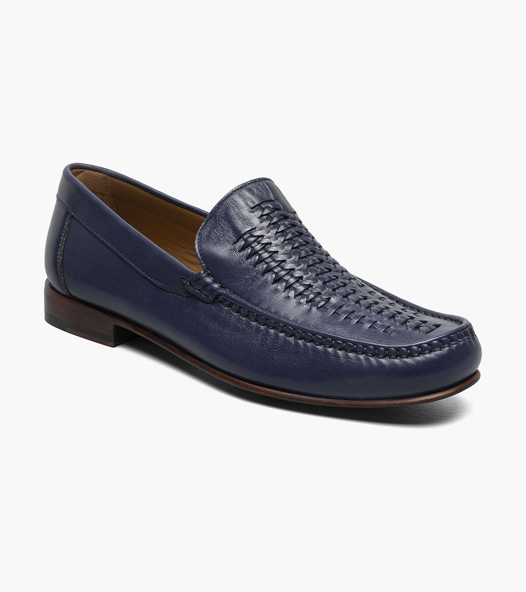 Florsheim Shoes Beaufort Moc Toe Weave Loafer Navy Size 10