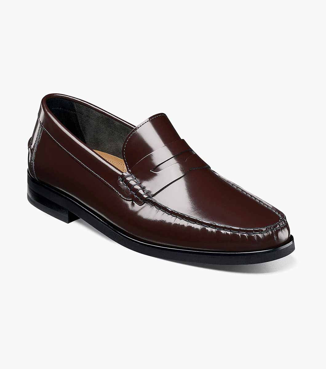 Florsheim Shoes Berkley Flex Moc Toe Penny Loafer Burgundy Size 8