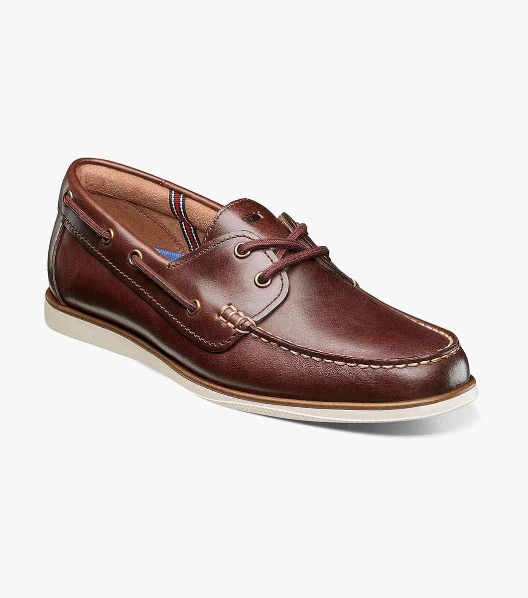 Florsheim Shoes Atlantic Moc Toe Boat Shoe Chocolate Size 13