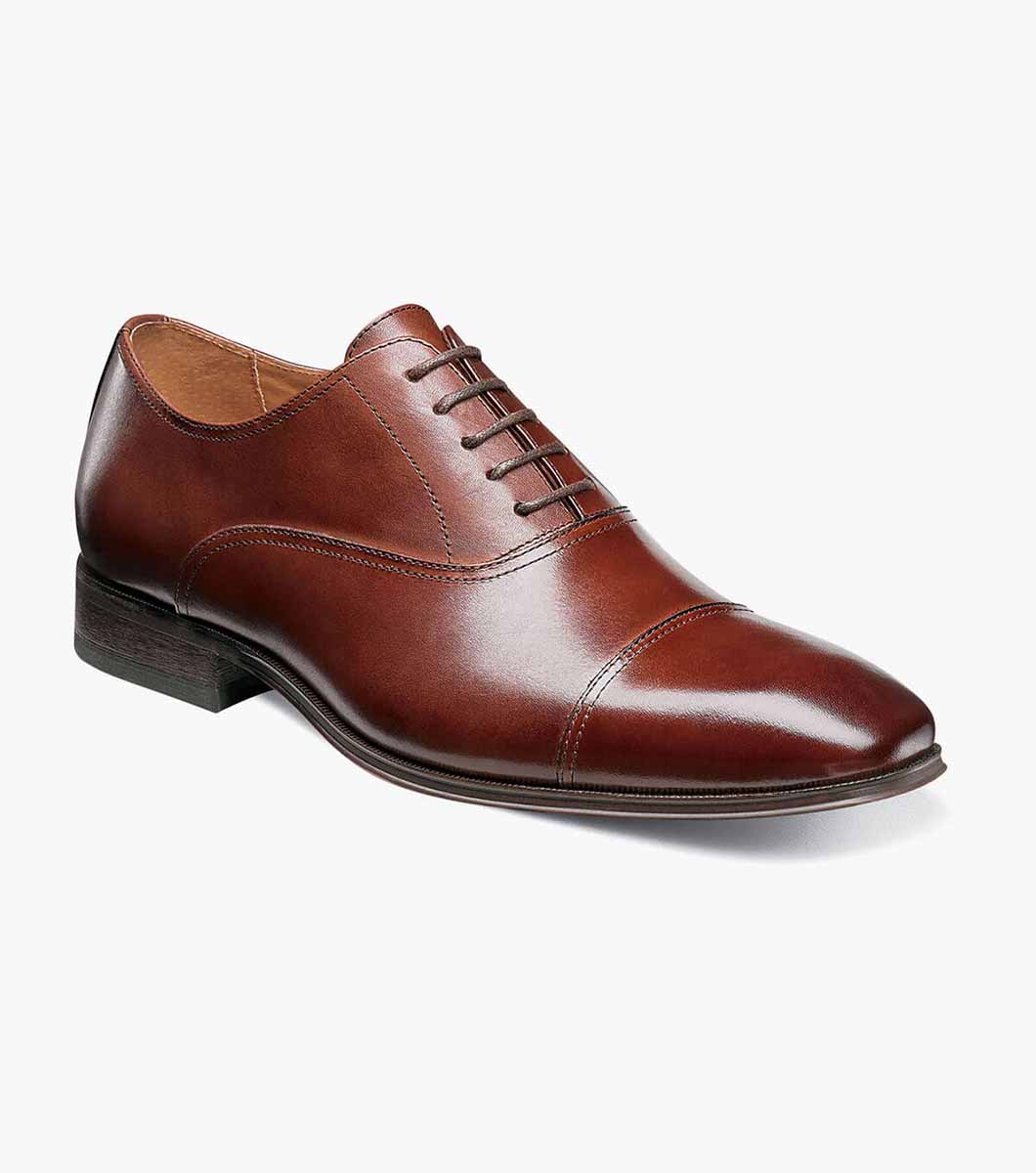Mens Shoes Florsheim Corbetta Cap Toe Oxford Cognac Leather 14180-221