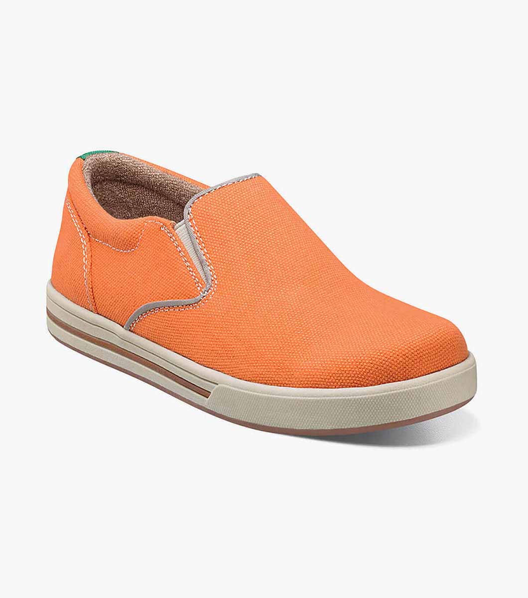 Shoes For Kids | Orange Boys Plain Toe Slip On | Florsheim Flipside Jr.