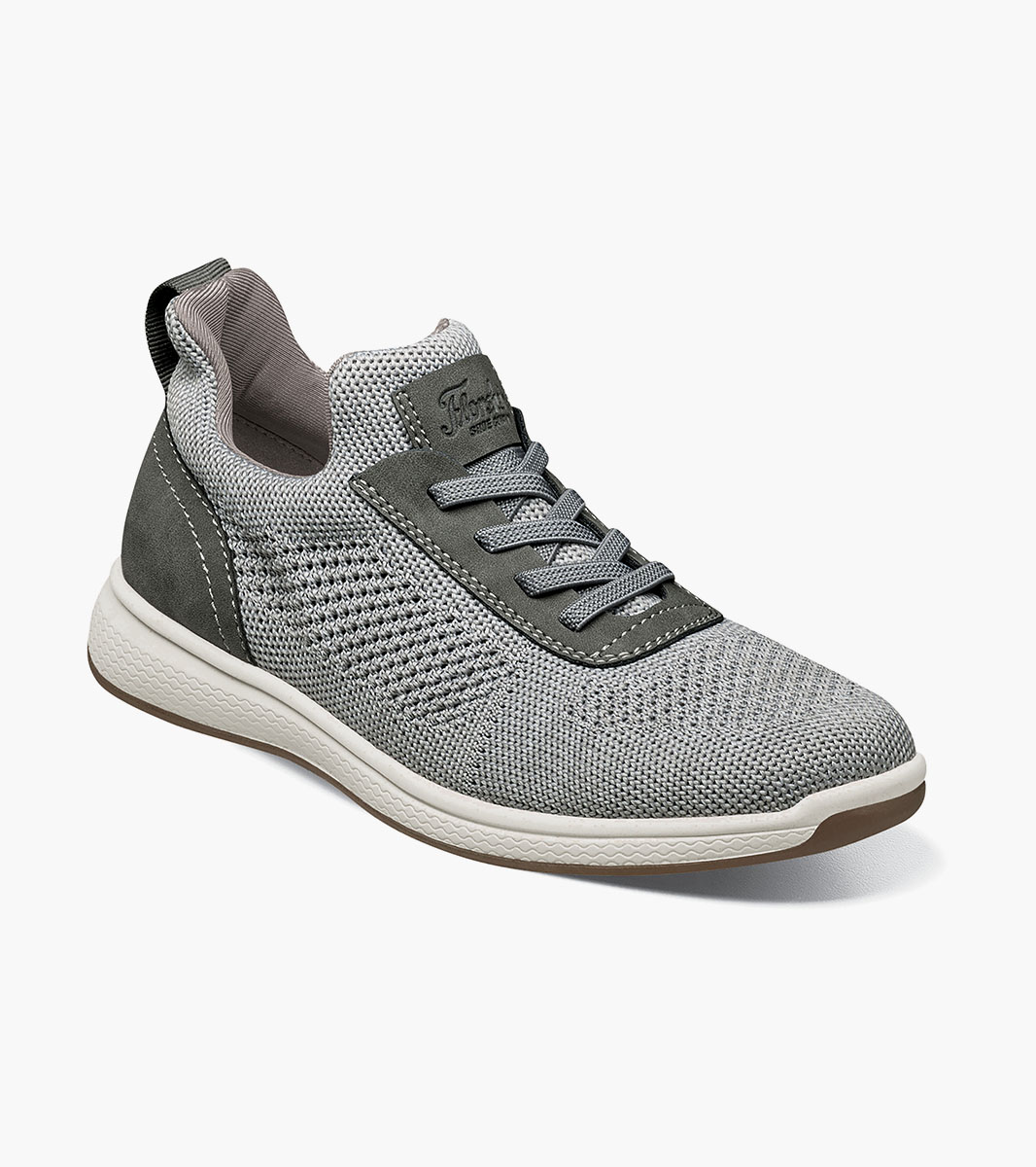 Florsheim Shoes Satellite Jr. Boys Knit Elastic Lace Slip On Sneaker Gray Size 6.5 Big Kid