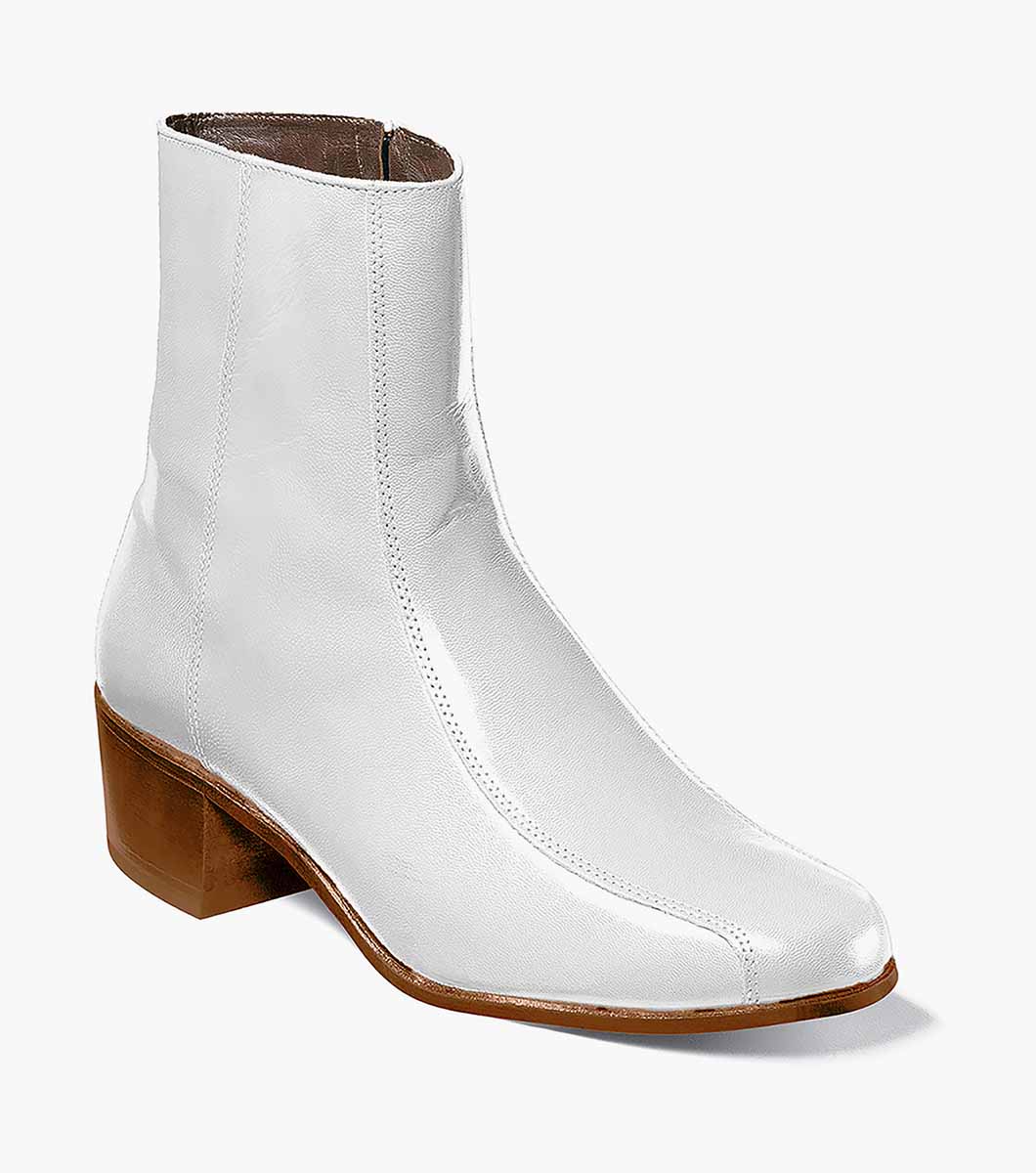 Florsheim Shoes Duke Bike Toe Zipper Boot White Size 7.5