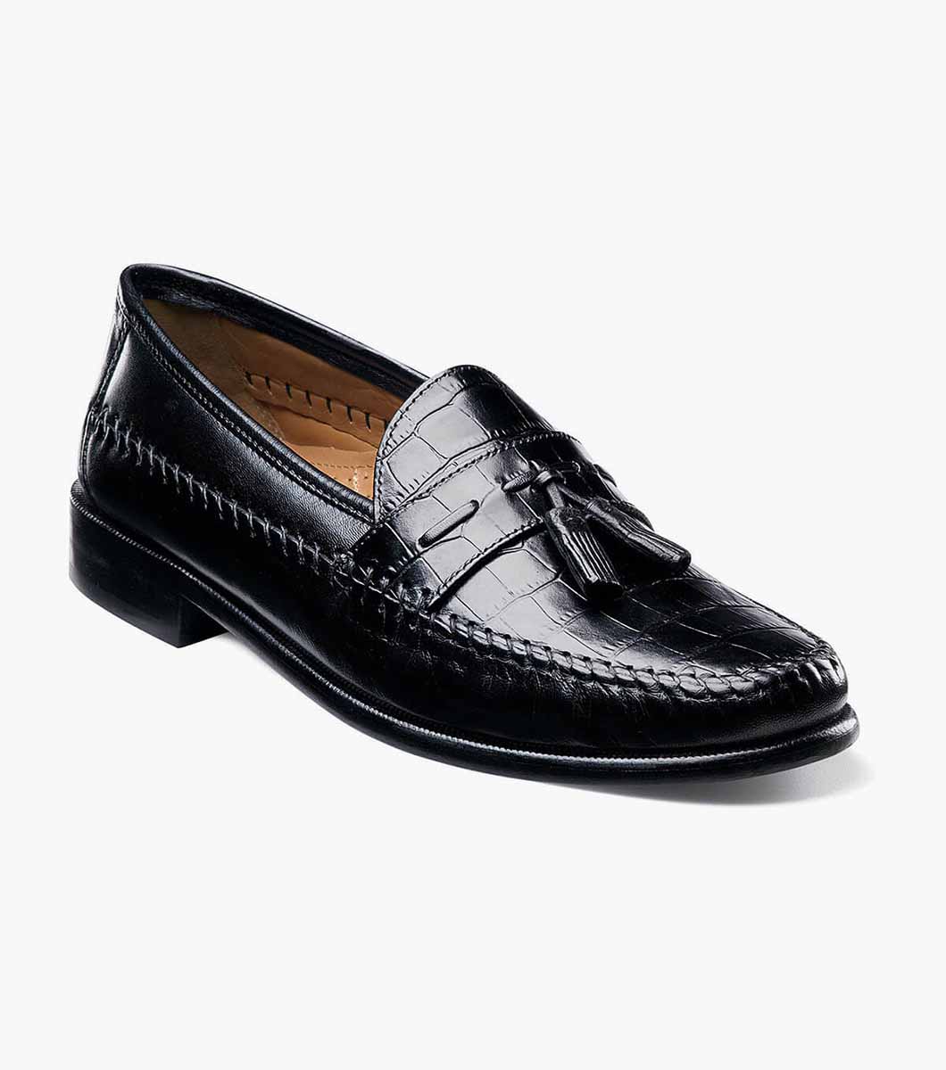 Florsheim Shoes Pisa Moc Toe Tassel Loafer Black Size 7