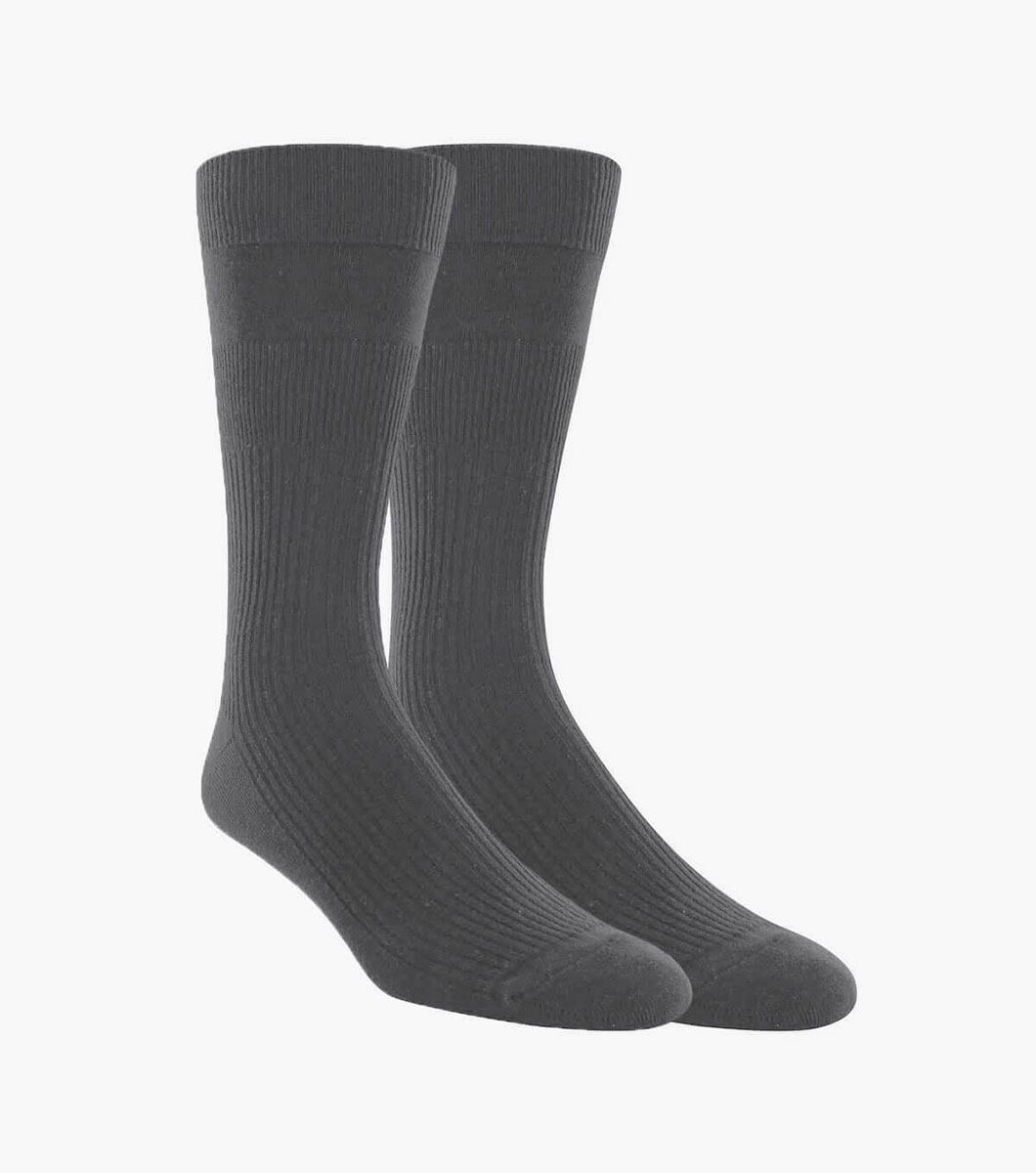 Florsheim Shoes 2-Pack Non-Binding Men's Crew Dress Socks Gray