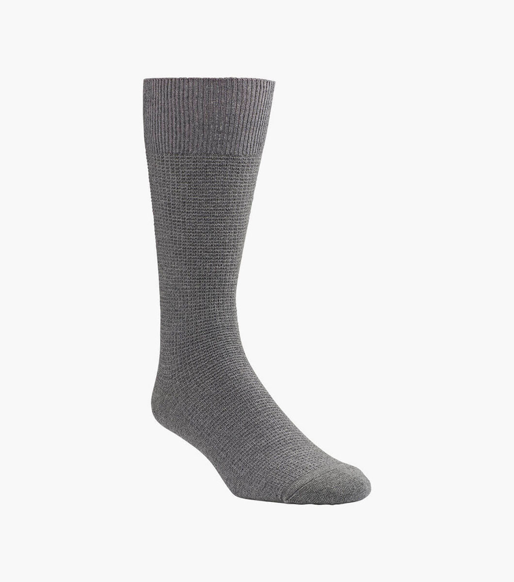Men’s Socks Gray Men's Crew Dress Socks Florsheim Waffle Knit