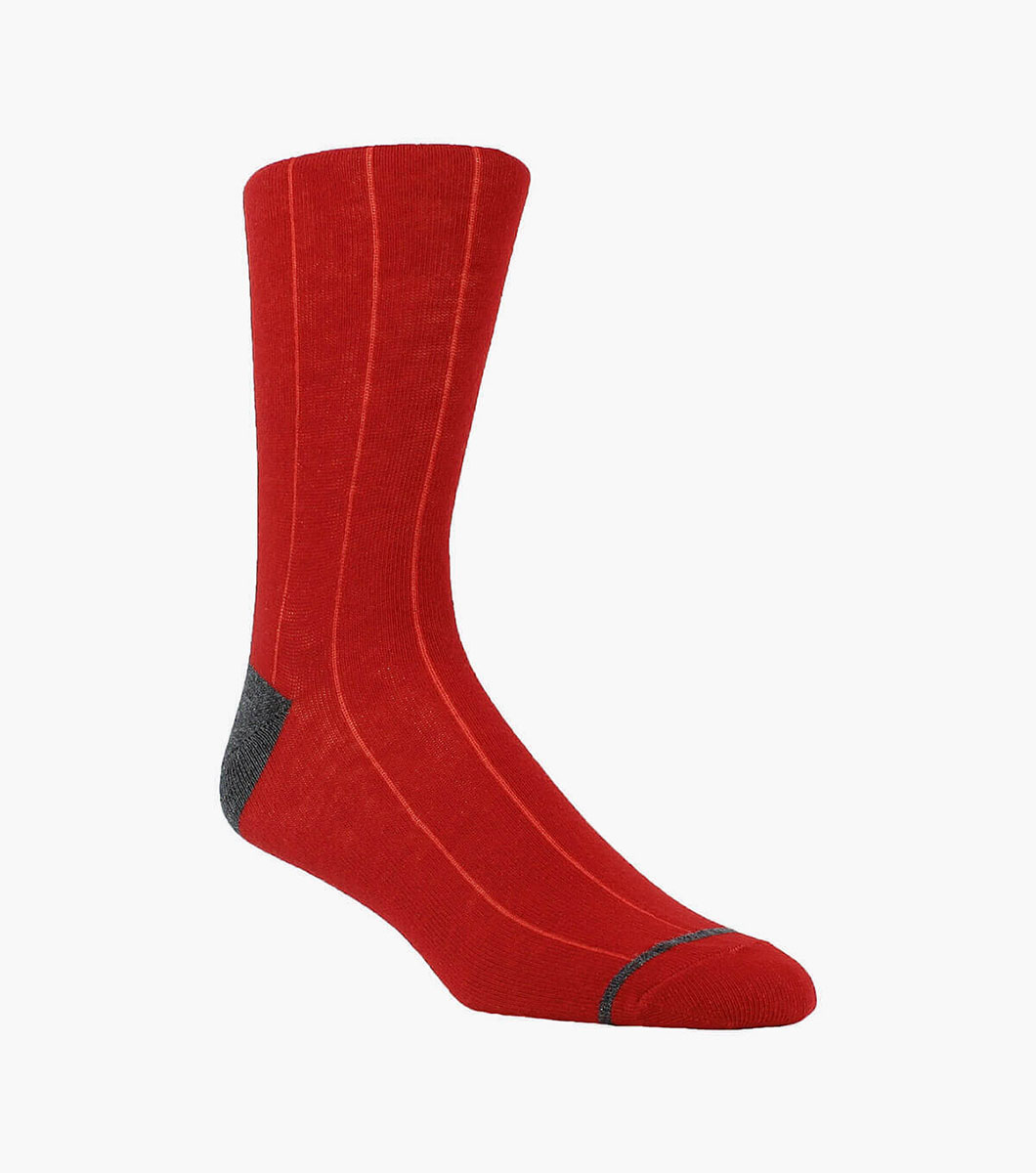 Men’s Socks Red Men's Crew Dress Socks Florsheim Wide Ribbed