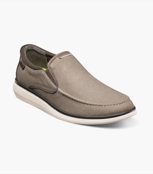 Florsheim Shoes Venture Canvas Moc Toe Slip on Mushroom Size 13