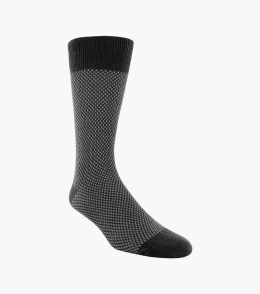 Florsheim Mens Flat Knit Crew Dress Sock Black 1 Pair Size 813 Sports