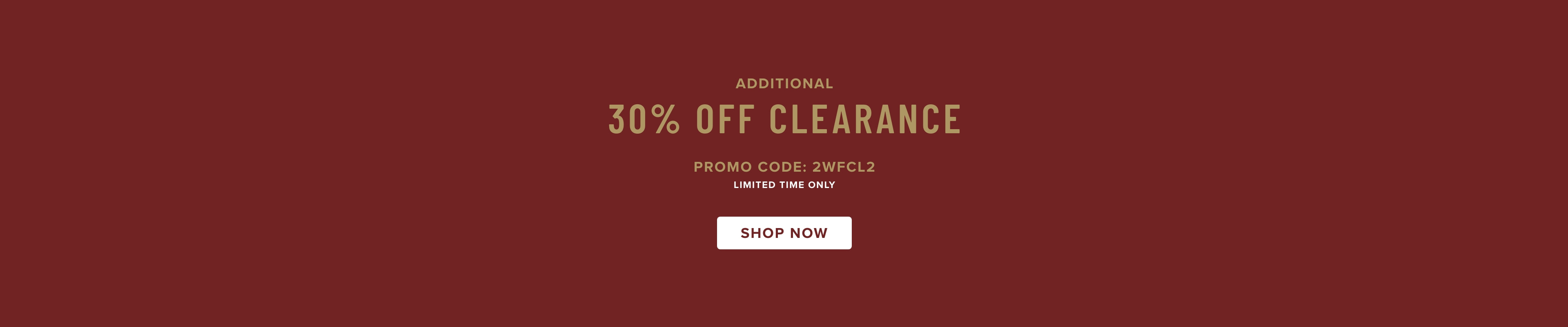 Click to shop an additional 30% off clearance.