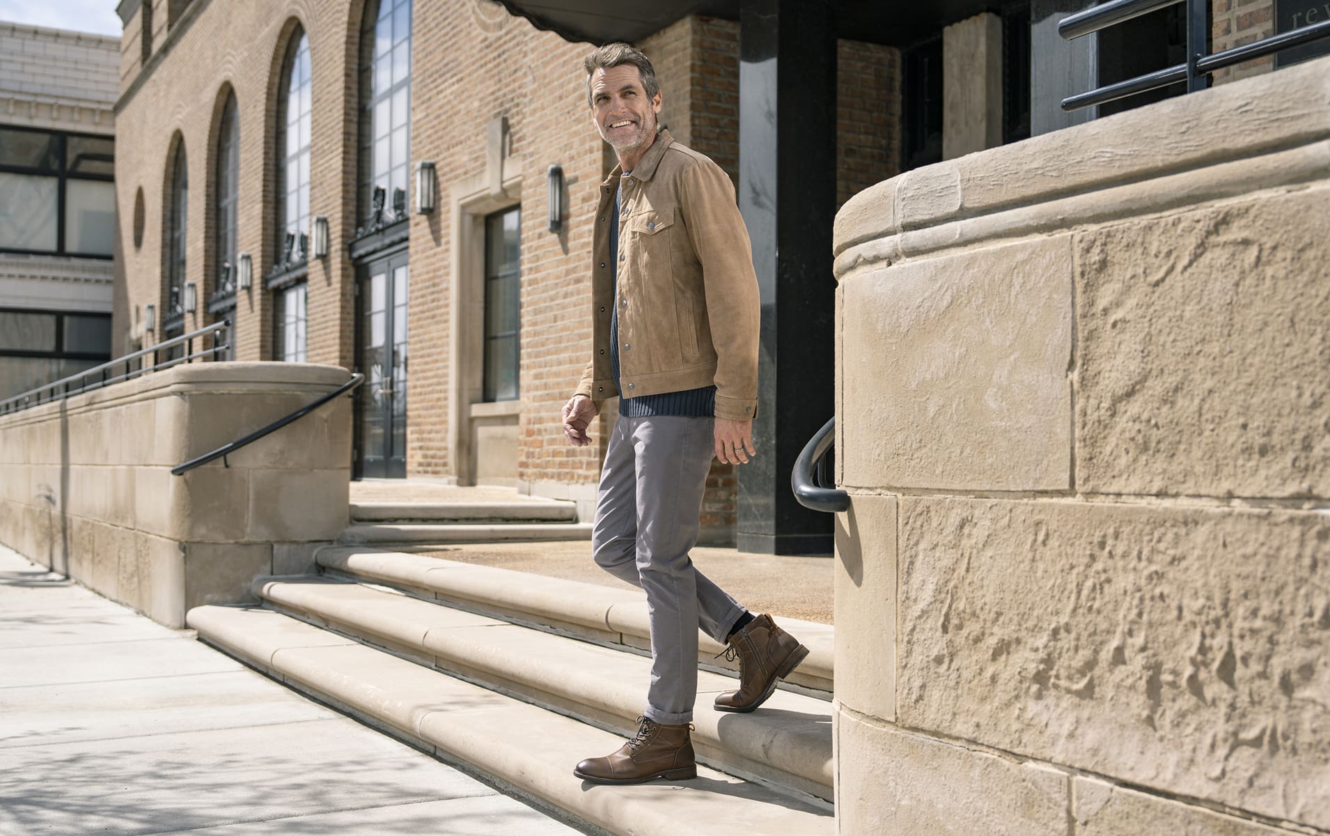 Click to shop Florsheim casuals. Image features the Lodge boot in brown.