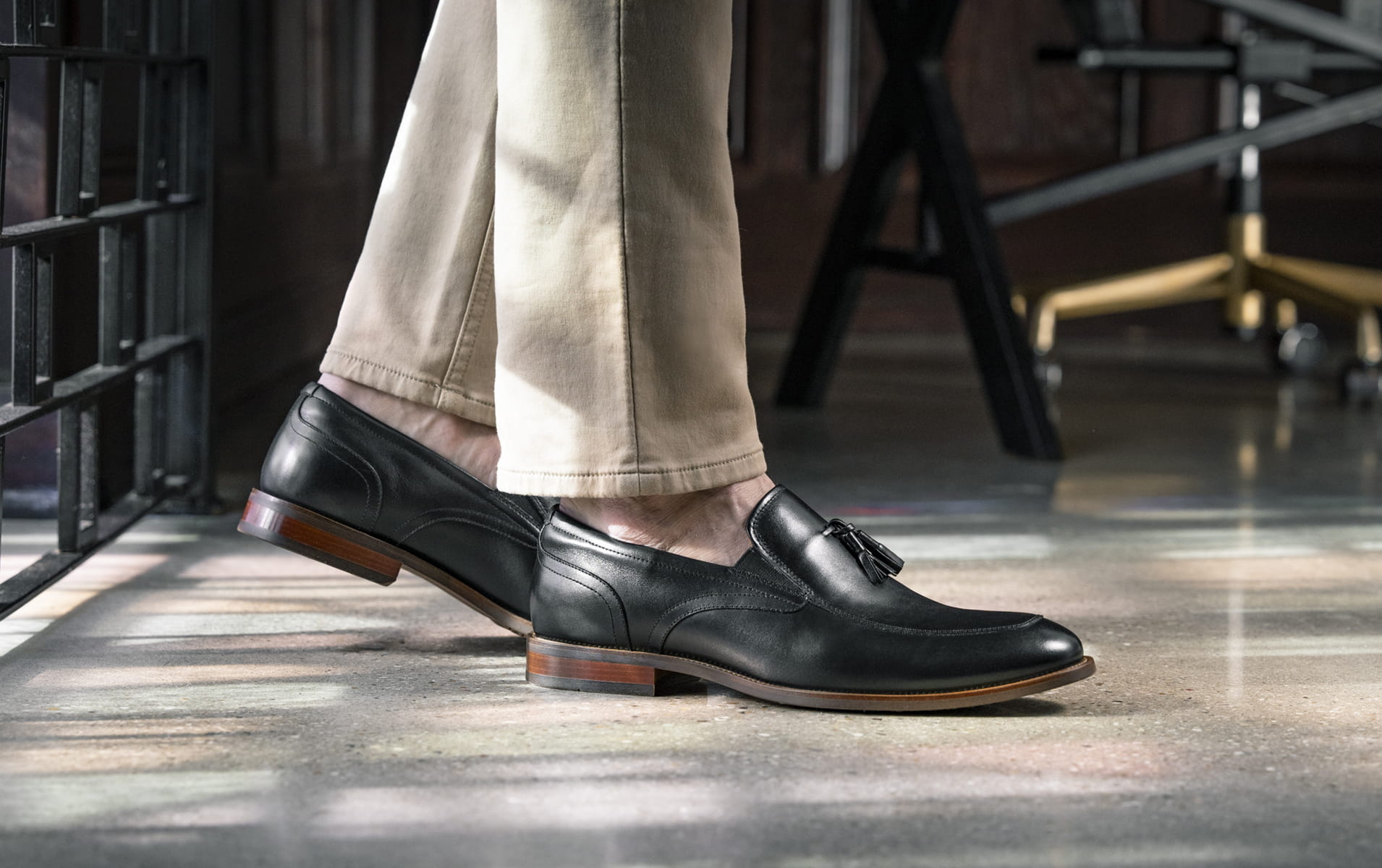 Click to shop Florsheim dress shoes. Image features he Rucci tassel loafer.
