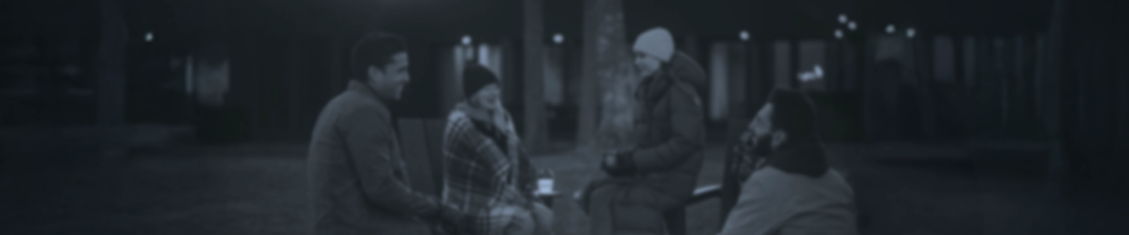 Shop our end of season clearance featuring a black and white photo and white text.