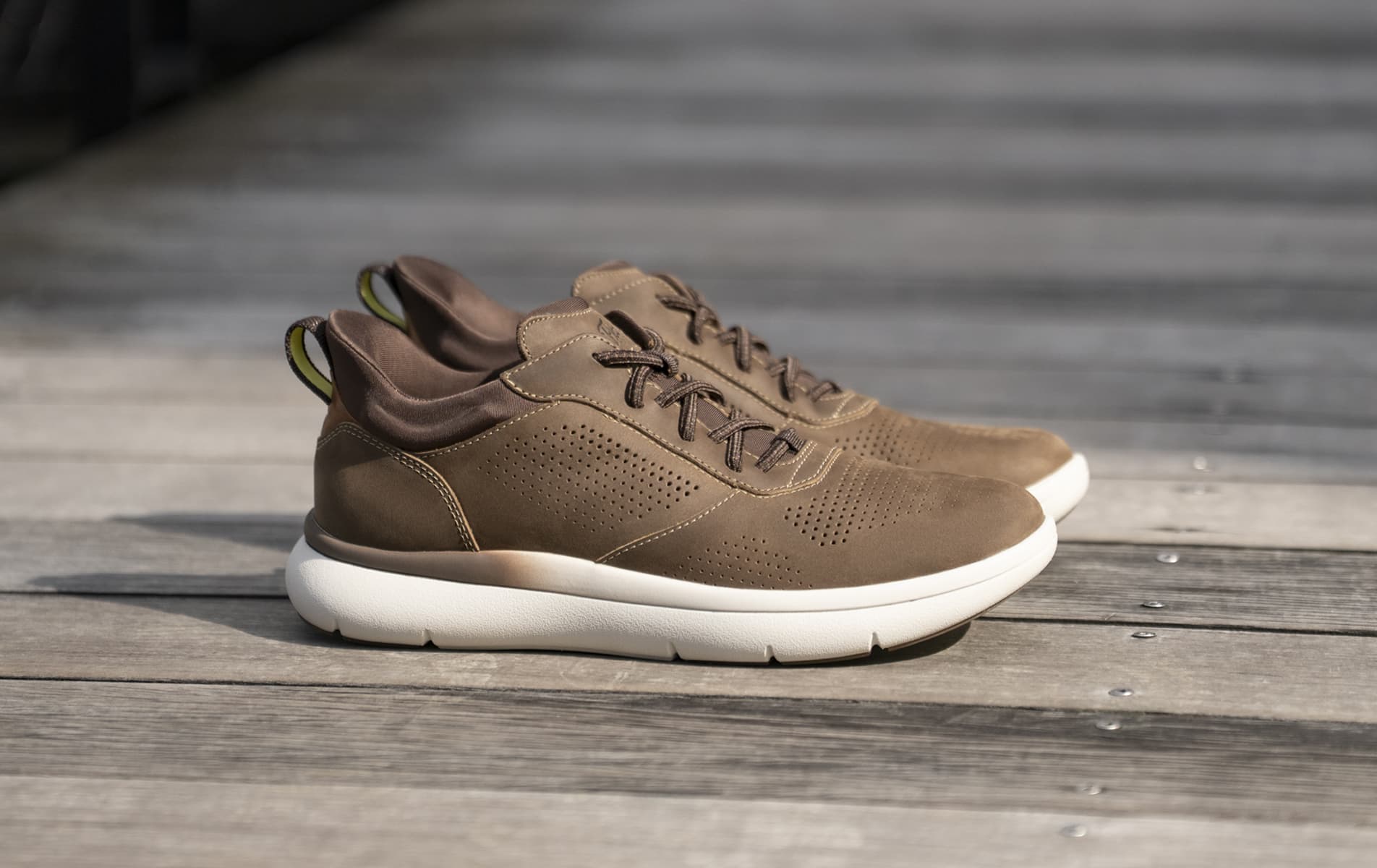 Shop Florsheim casuals featuring the Fleet perfed sneaker in brown.