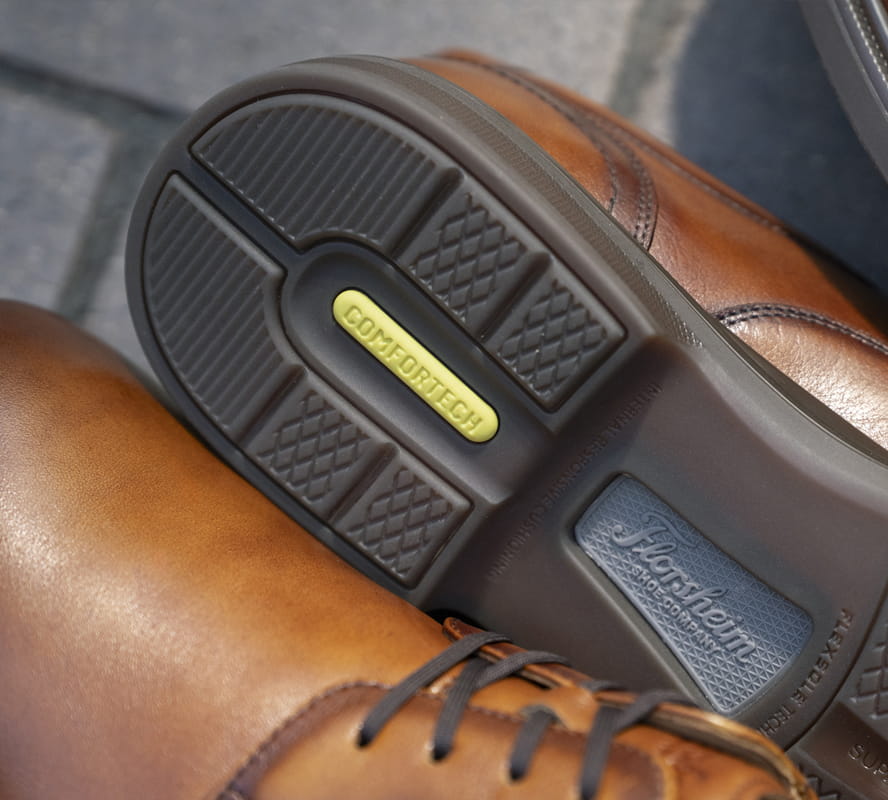 Shop the Florsheim Comfortech Category featuring the HighRise sole close-up.