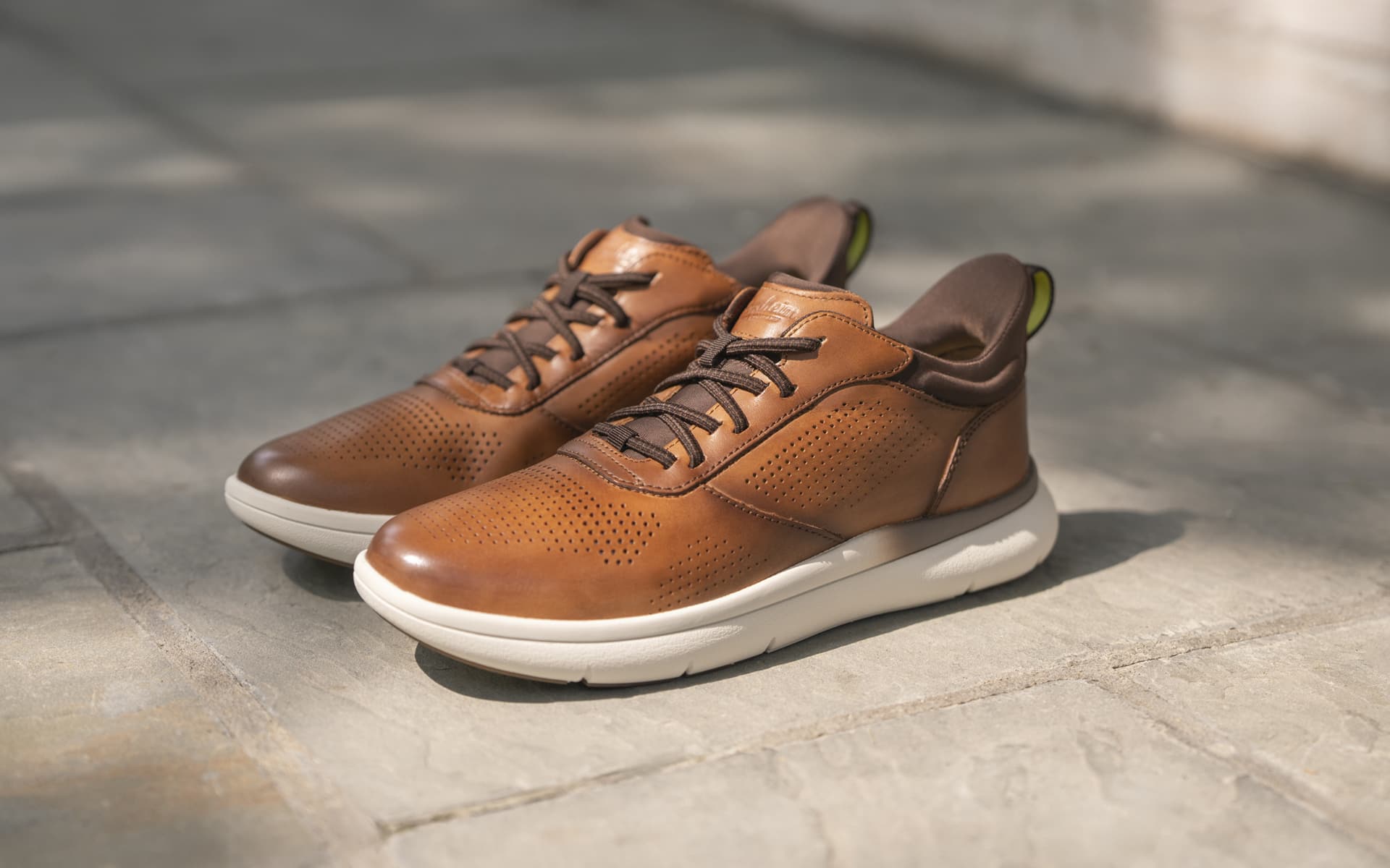 Shop the Florsheim Fleet featuring the perf sneaker in cognac.