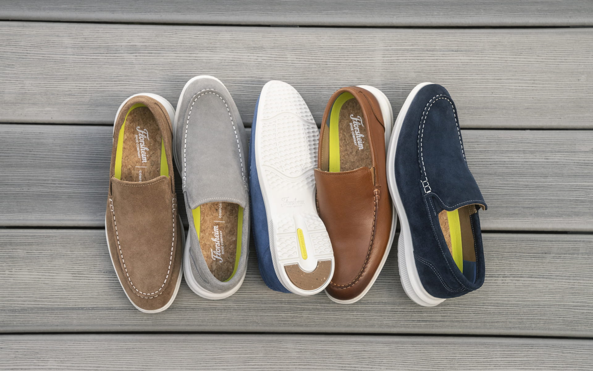Click to shop the Florsheim Hamptons. Image features the Hamptons in a variety of colors.