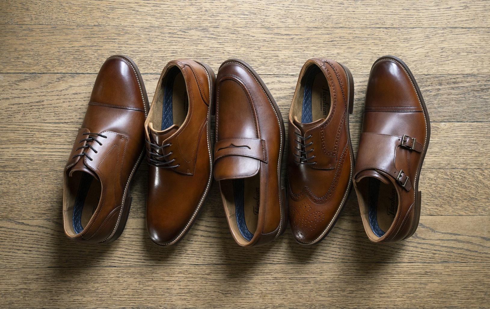 Image features the Norwalk Wingtip in Cognac.