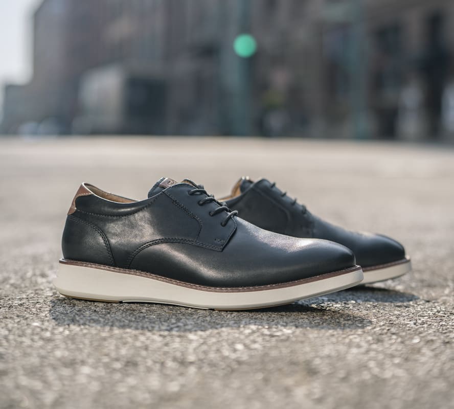 Shop Florsheim hybrids featuring the Launch plain toe oxford in black.
