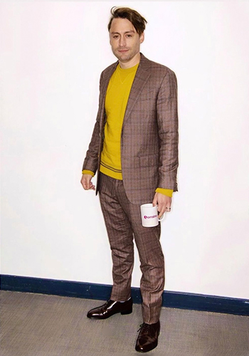While promoting the latest season of Succession, actor Kieran Culkin wears a pair of Florsheim Shoes.