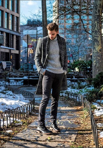 Image of blogger Aaron Wester wearing the Forward Lo Lace Up on a stroll through SoHo.