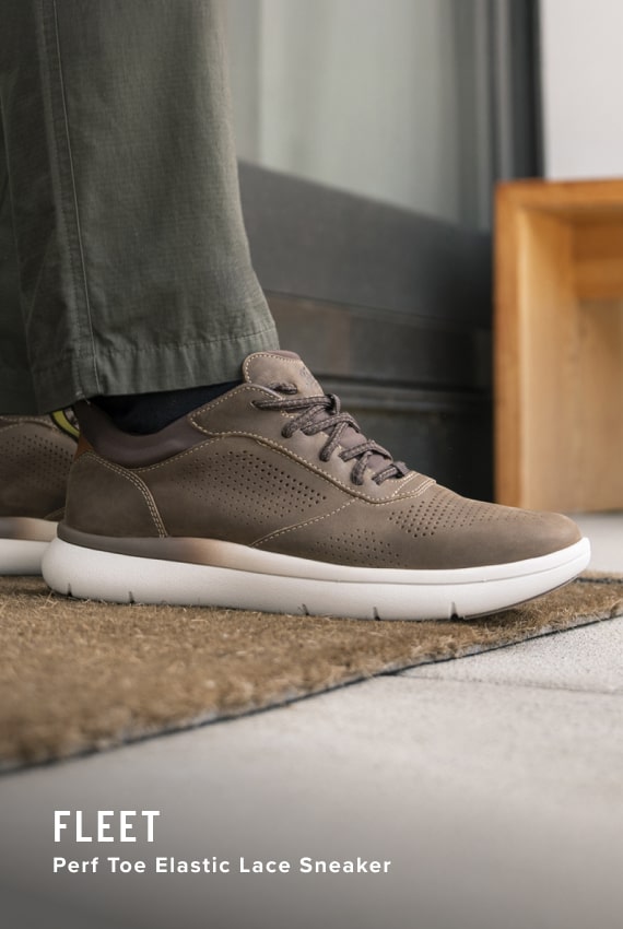 Anthem Collection Image features the Fleet perf sneaker in brown.