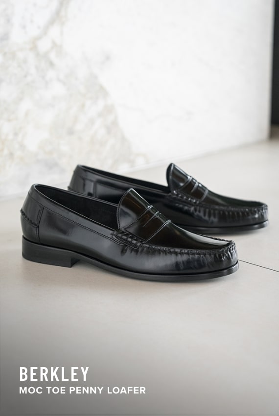 Men's Loafers & Slip Ons category. Image features the Berkley loafer in black. 