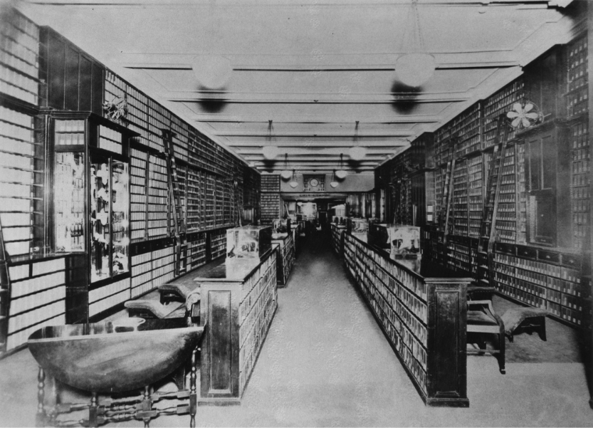 The image is a Florsheim Shoes store from 1892.