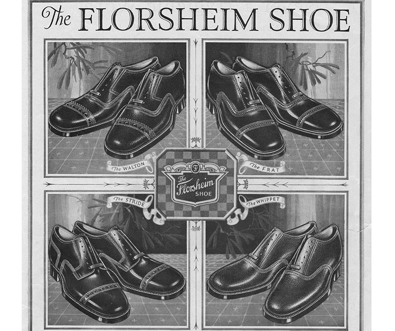 The image is from a magazine advertisement from 1926 showing different shoe styles.