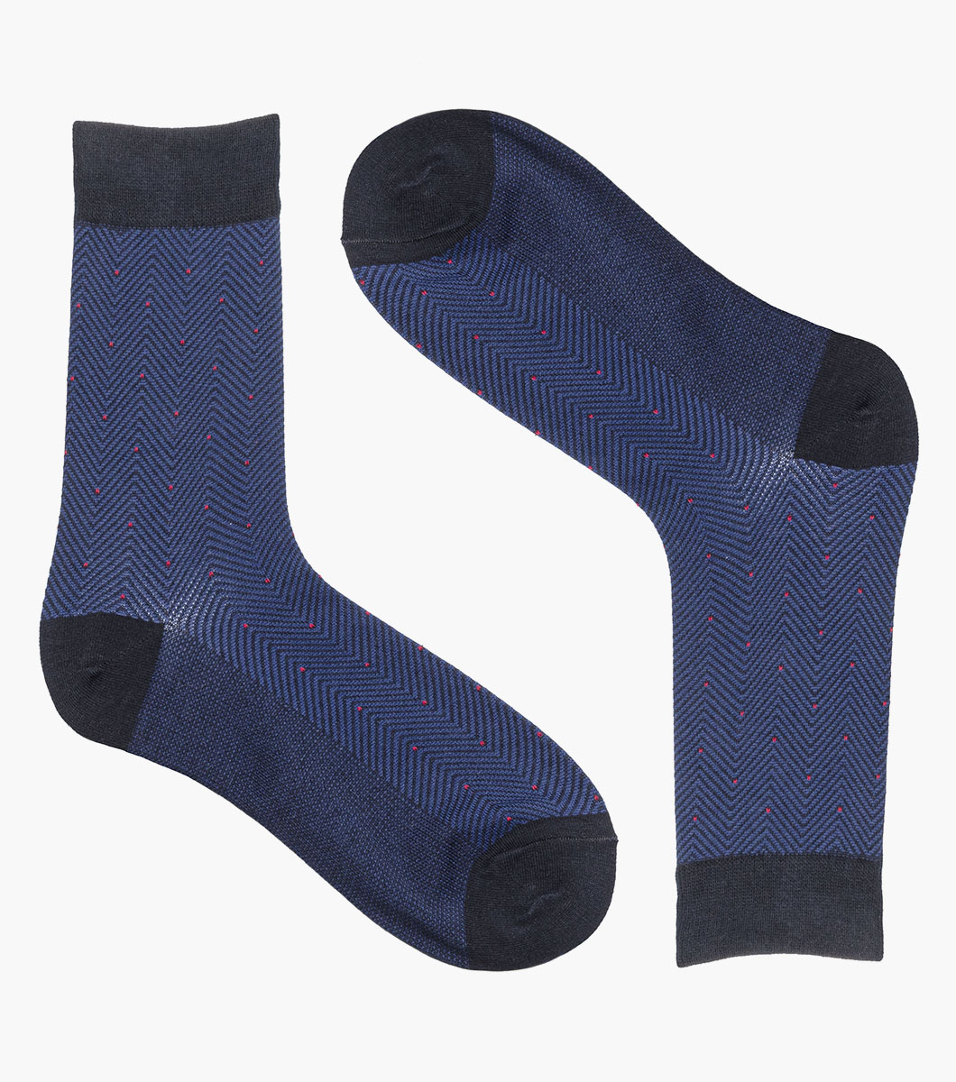 Herringbone Dot in Navy Multi Rotate View