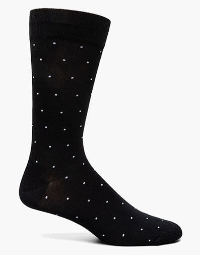 Stars Men's Crew Dress Socks in Black for $12.00 dollars.