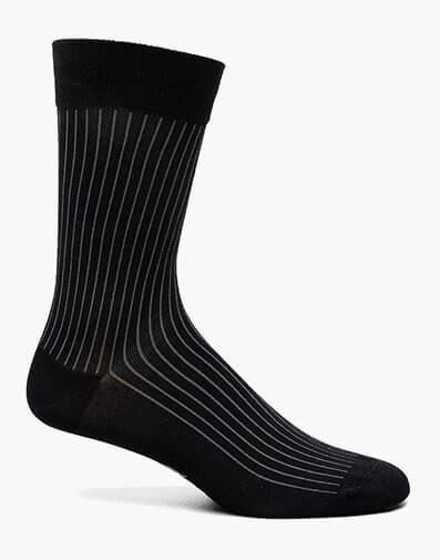 Ribbed Men's Crew Dress Socks in Black for $12.00 dollars.