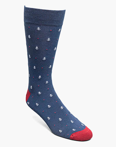 Anchor Men's Crew Dress Socks in Navy for $10.00 dollars.
