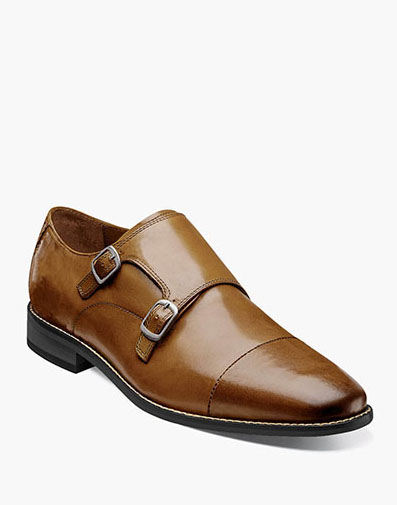 Montinaro Cap Toe Monk Strap in Saddle Tan for $79.90 dollars.