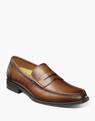 Cardineli Moc Toe Penny Loafer in Cognac for $84.90 dollars.