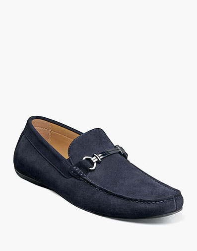 Dubino Moc Toe Bit Loafer in Navy Suede for $155.00 dollars.