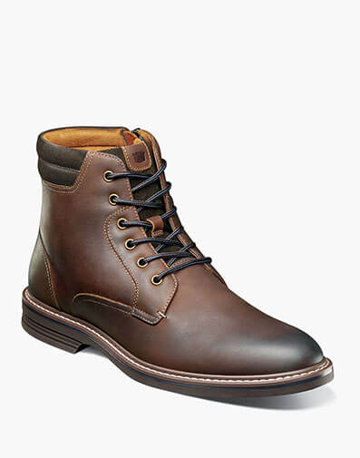 Norwalk Plain Toe Lace Up Boot in Brown CH for $140.00 dollars.
