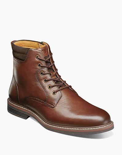 Norwalk Plain Toe Lace Up Boot in Cognac Tumbled for $109.90 dollars.